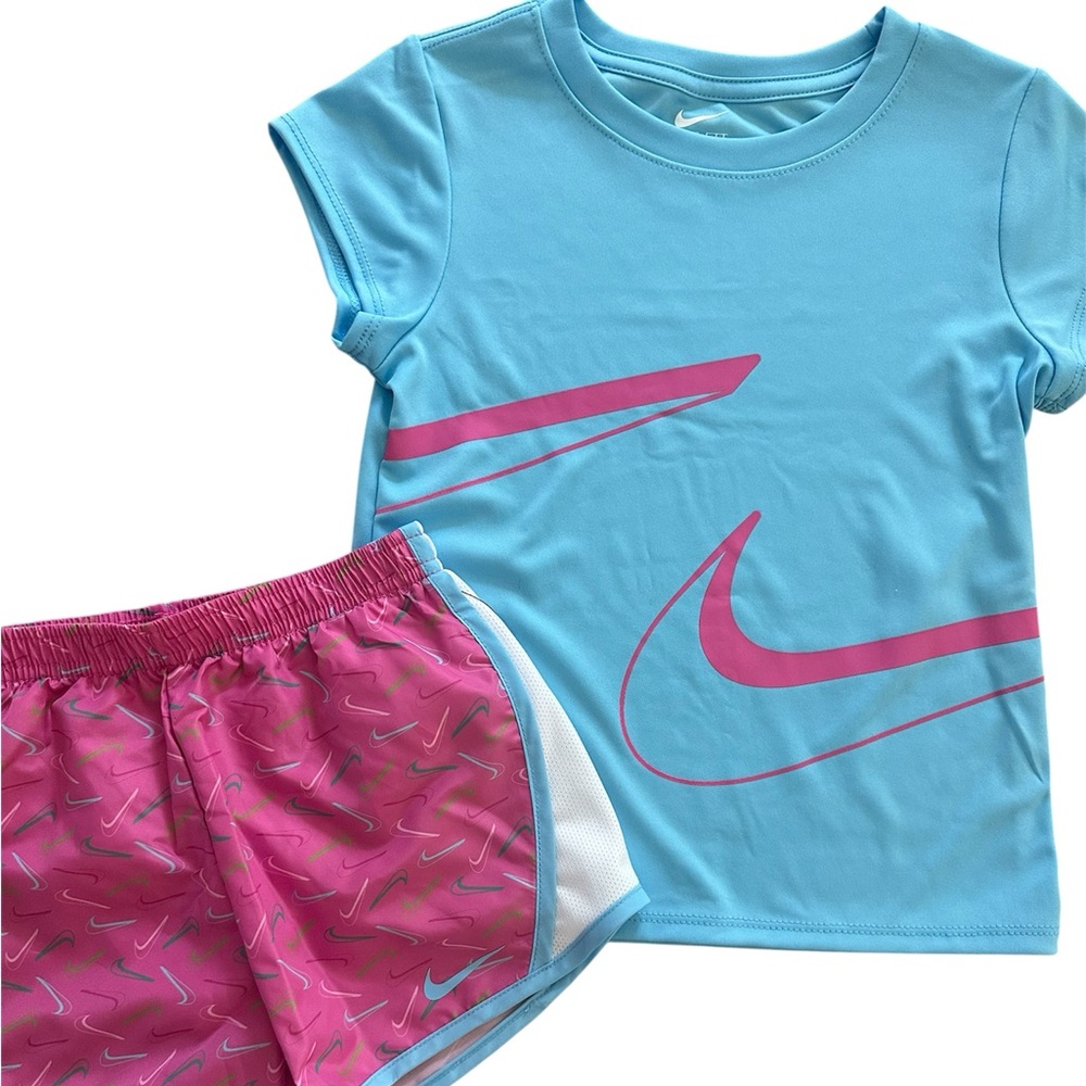 Nike Girls Dri-FIT 2 Piece Outfit – Size 6X– New With Tags Blue Pink - Picture 4 of 4